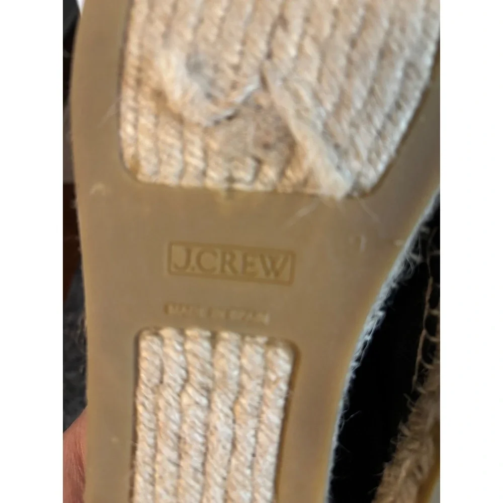 J CREW Black Canvas Espadrilles Sling Back 9 Beach Summer